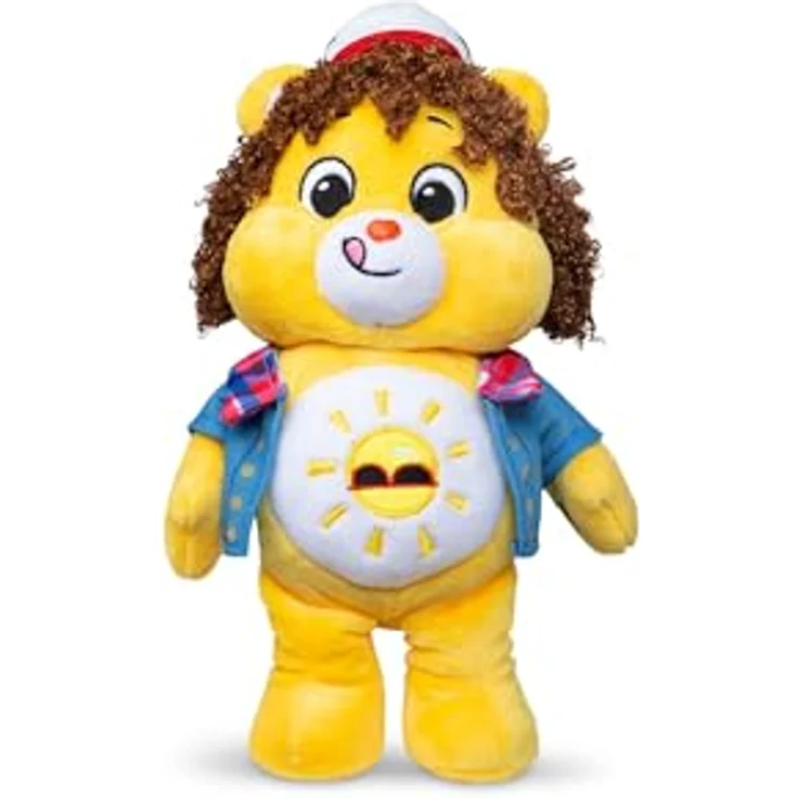 Basic Fun Care Bears x Stranger Things Funshine Bear als Dustin, 22 cm Plüschtier, Limited Edition Sammlerstück für Stranger Things-Fans – Bild 4