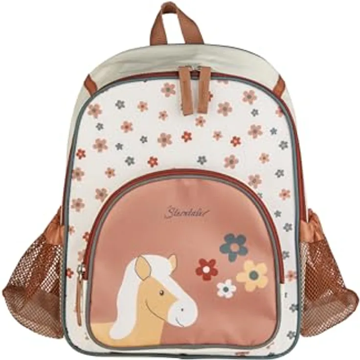 Sterntaler Rucksack Pferd Sunny, Kindergartentasche aus wasserabweisendem Polyester mit Kühlfunktion, beige