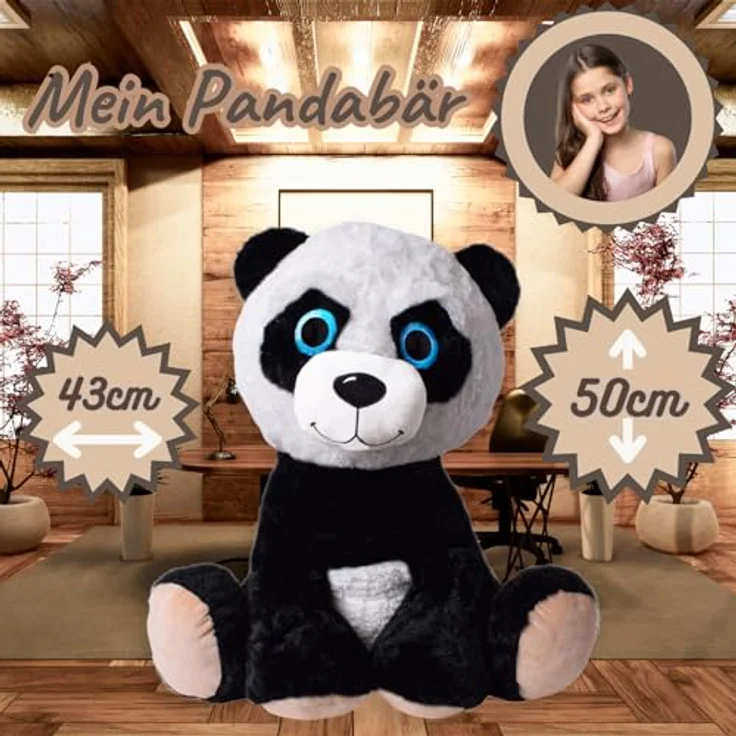 TE-IMPORTE TE-Trend Panda Kuscheltier, 50 cm Plüsch Pandabär zum Kuscheln und Spielen – Bild 2