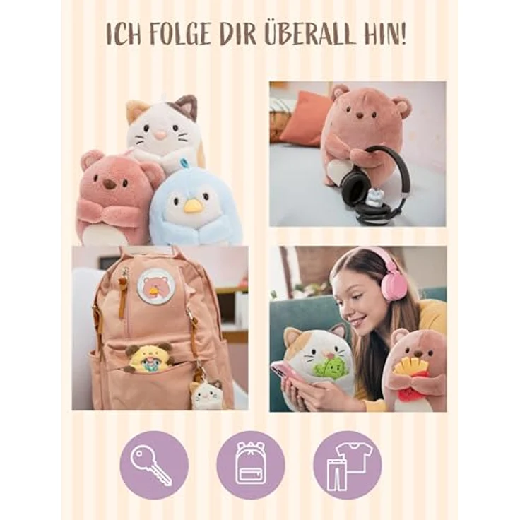 Nici Kuscheltier mymochi, Hamster Shai, 16 cm, mit Keks, in Geschenkbox – Bild 6