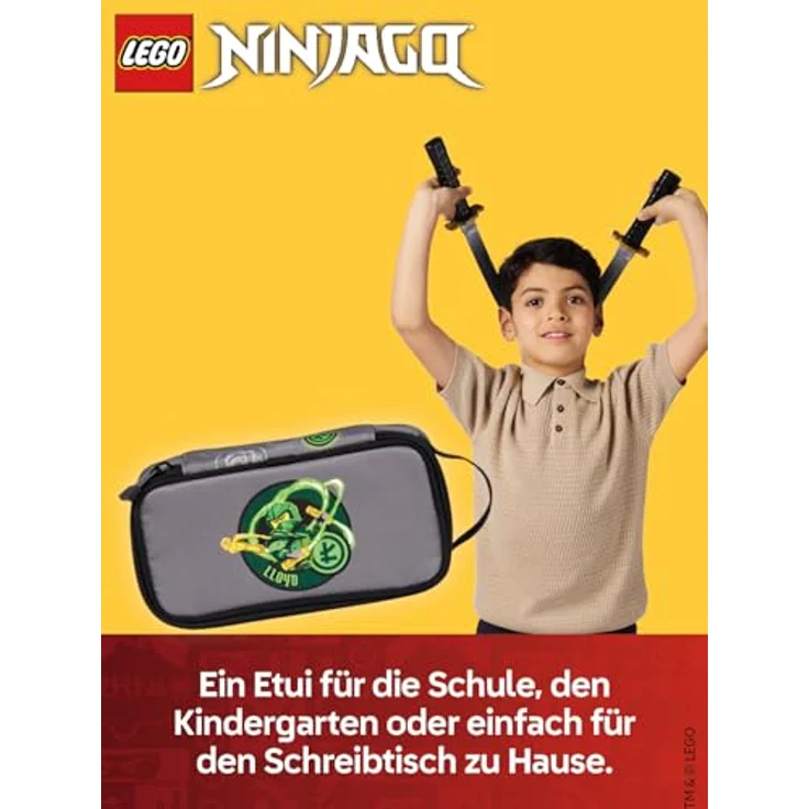 SKANDO BAGS LEGO® NINJAGO® Federmäppchen Elemental Master of Energy, großes Fach mit Namensschild & Tragegriff, 21 x 6 x 10 cm für Schule & Kindergarten – Bild 2