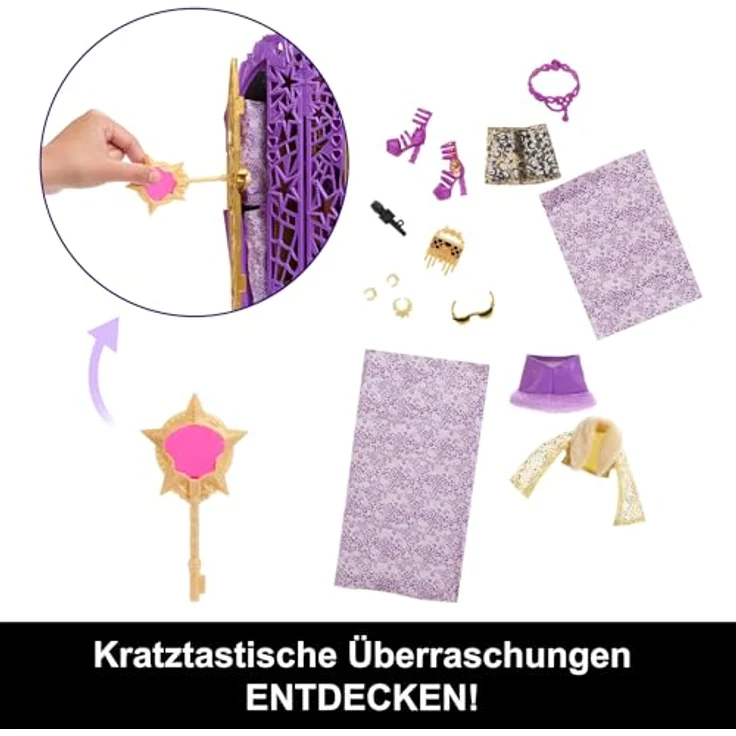 MonsterHigh™ Anziehpuppe Verborgene Schätze Clawdeen, mehr als 19 modische Überraschungen, inkl. Lupenschlüssel zur Schatzsuche, voll beweglich – Bild 4