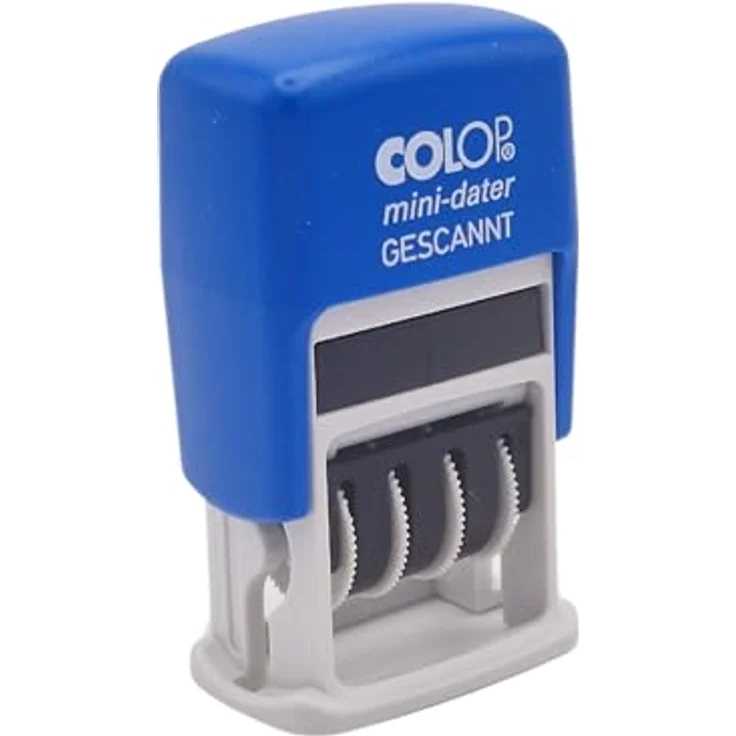 COLOP Stempel Datumstempel mit Text selbstfärbend blau rot, Mini-Dater S 160/L1 - Lagertextstempel mit Texteingabe – Bild 5