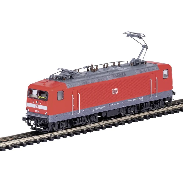 MiniTrix T16711 N E-Lok BR 112 DB, Elektrolokomotive mit Digital-Decoder, Geräuschgenerator und LED-Beleuchtung, 104 mm Länge
