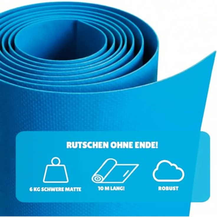 Original Cup XXL Wasserrutschmatte, 10 Meter Bauch Rutscher aus robustem PVC, wetterbeständig, für Kinder und Erwachsene, Slip'n Slide Spaß im Freien – Bild 5