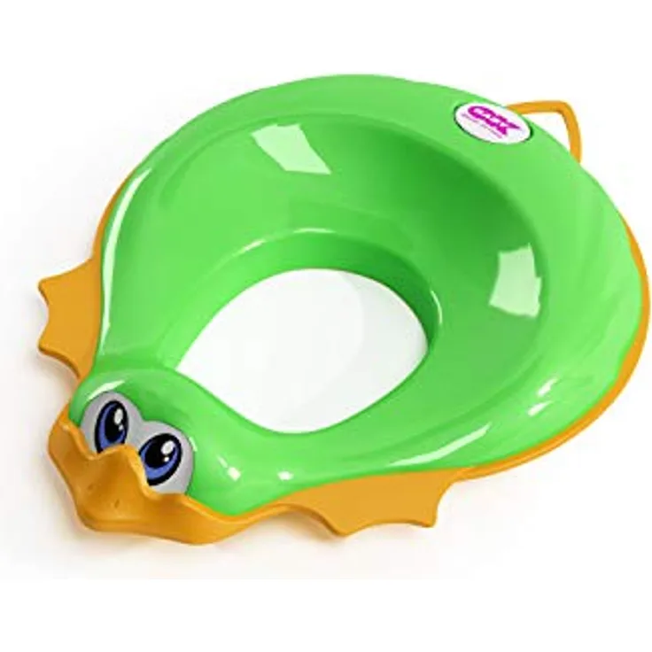 OKBABY, Kinder Toilettensitz Ducka Sitzverkleinerer für Kinder mit griffiger Rand grün