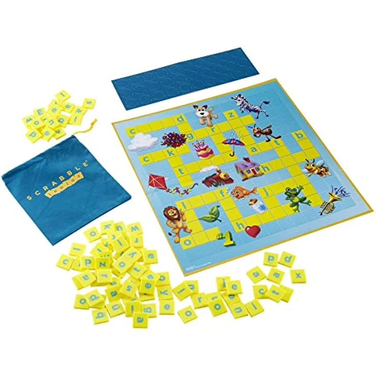 Mattel Games Scrabble Junior - Langlebigkeit, flexible Gestaltung, für Anfänger und Fortgeschrittene – Bild 3