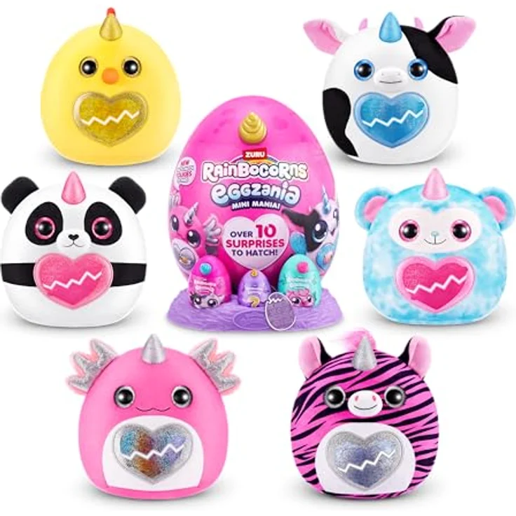 Rainbocorns Eggzania Mini Mania, Zebra, mit 10 Überraschungen und Yolkie Freund, Plüschtier für fantasievolles Spielen – Bild 4