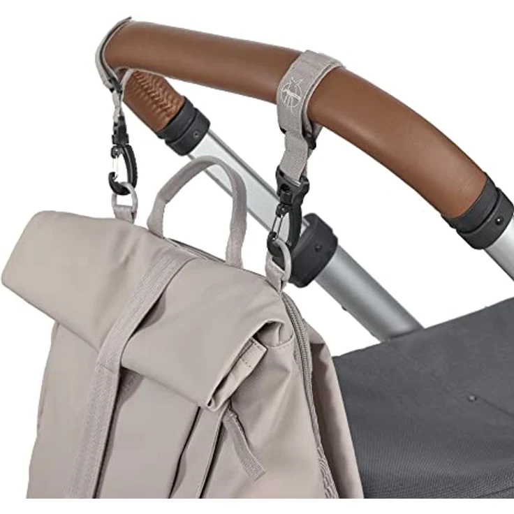 LÄSSIG Baby Wickelrucksack Wickeltasche Rolltop Rucksack nachhaltig produziert, taupe – Bild 5