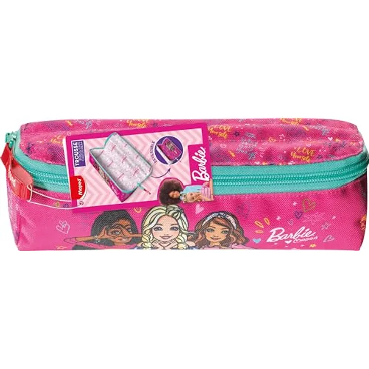 Maped Federmäppchen XXL Barbie - 2 wendbare Seiten - dreieckige Form, bonbonrosa