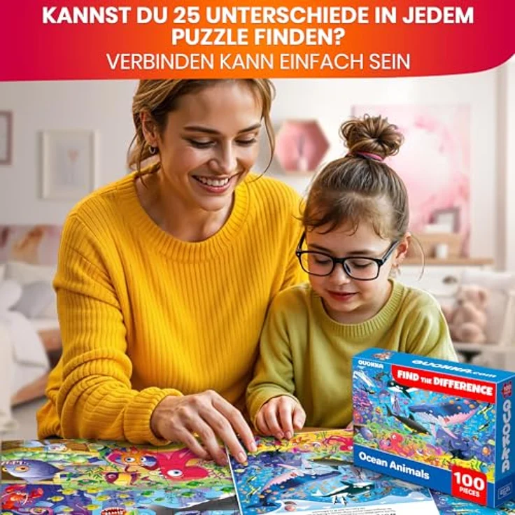 Boden Puzzle ab 4 5 6 Jahre – 3 große 100 Teile Spiele für Kleinkinder von Quokka – Spielzeug zum Lernen von Insekten Meeres- und Waldtieren – Geschenk für Jungen und Mädchen 7 8 – Bild 4