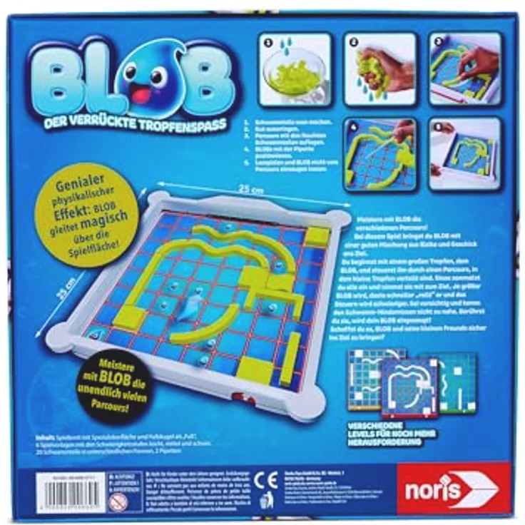 Noris Blob 606064711, Brettspiel mit hydrophober Oberfläche für 1-2 Spieler, ab 5 Jahren – Bild 2
