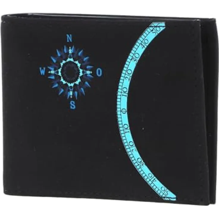 Oxmox Geldbörse New Cryptan RFID Protect Pocketbörse Windrose Print Cyan Black, Kinderportemonnaie wasserabweisend und langlebig