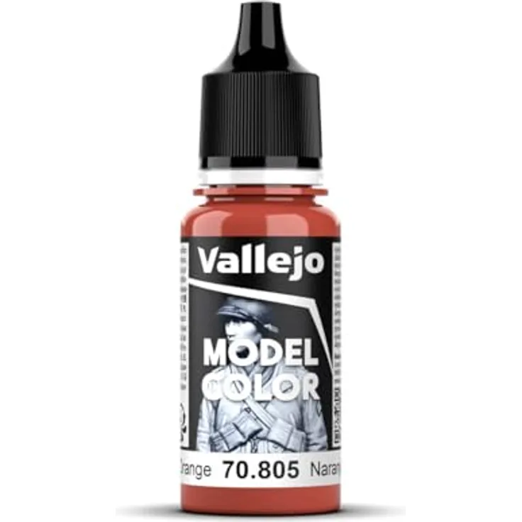 Vallejo Model Color, Acrylfarbe 17 ml, German Orange, wasserbasierend, ungiftig, speziell für Pinselmalerei
