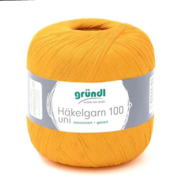 Gründl Häkelgarn 100, Baumwolle dünn zum Häkeln Handarbeiten DIY, 100g Häkelwolle, 566,00 m (Baumwollgarn, Filethäkelgarn), 60° waschbar – Bild 2