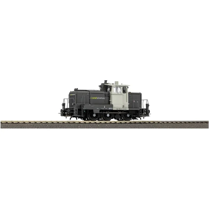 Piko H0 52970 H0 Diesellok BR 365 der RailAdventure, Druckvariante der V 60 als BR 345 in Epoche VI, LED-Beleuchtung und PluX22 Decoder, Zinkdruckgussrahmen, fünfpoliger Motor.