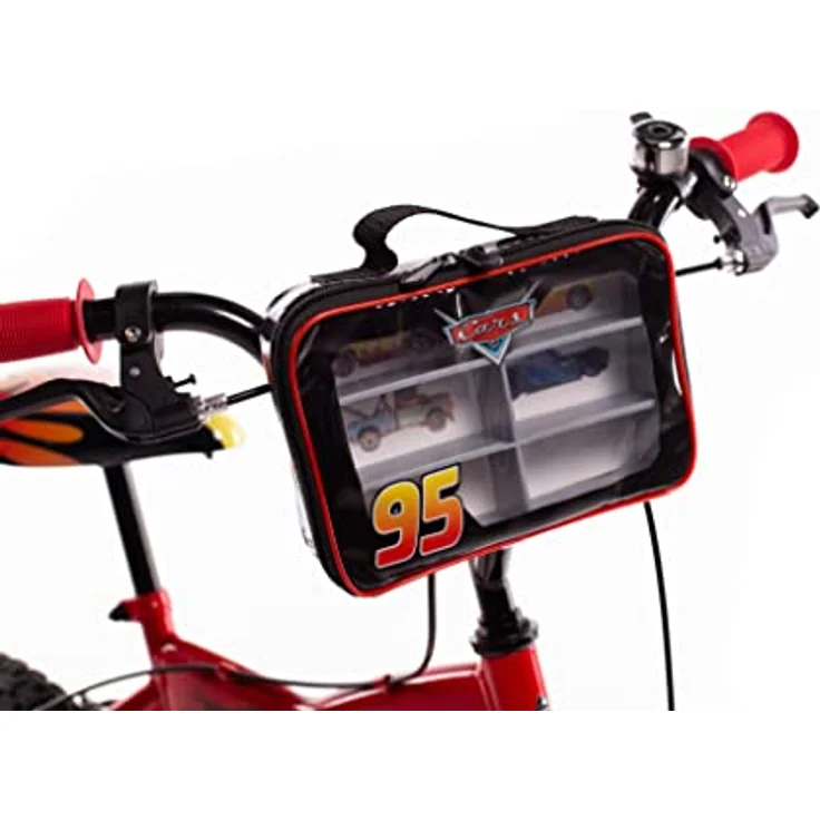 Huffy Kinder 14 Zoll Disney Cars Luxury Fahrrad, rot, mit Hi-Ten-Rahmen und abnehmbaren Seitenrädern – Bild 2