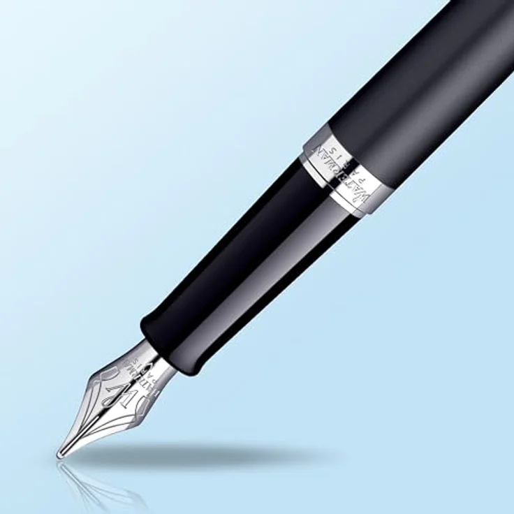 Waterman Hémisphère, Füllhalter aus hochwertigem Material, Silber und Mattschwarz – Bild 4