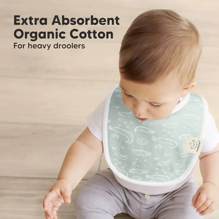 KeaBabies 8-Pack Bio Lätzchen für Babys, Saugfähige Baumwoll-Sabberlätzchen in unisex Wilderness-Design, Leicht zu Reinigen, 0-24 Monate – Bild 5