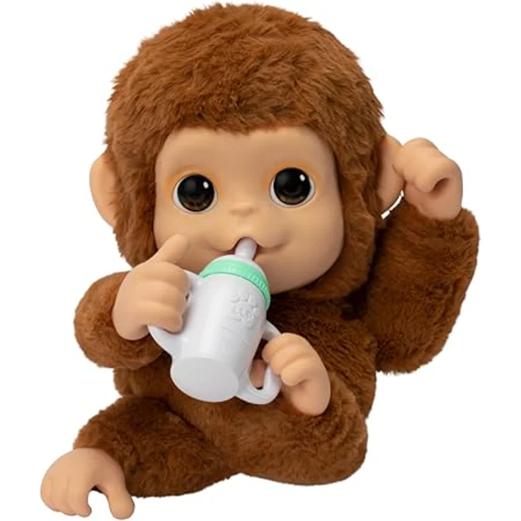 LITTLE LIVE PETS Lil’ Baby Monkey, interaktives Spielzeug mit über 40 Geräuschen, braun – Bild 4