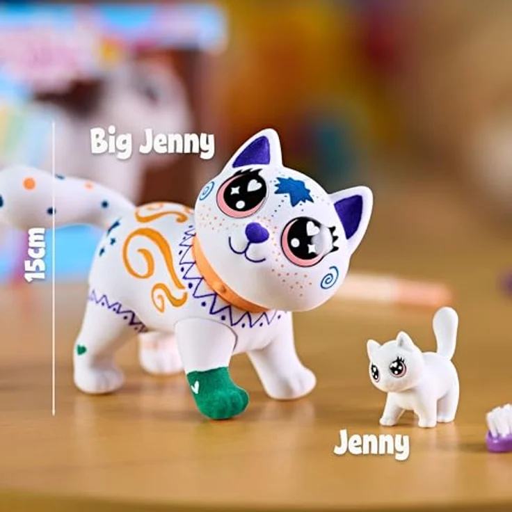 Crayola Jumbo Kuschelkatze Scribble Scrubbie Jenny, waschbares Kuscheltier mit kreativen Malmöglichkeiten – Bild 5