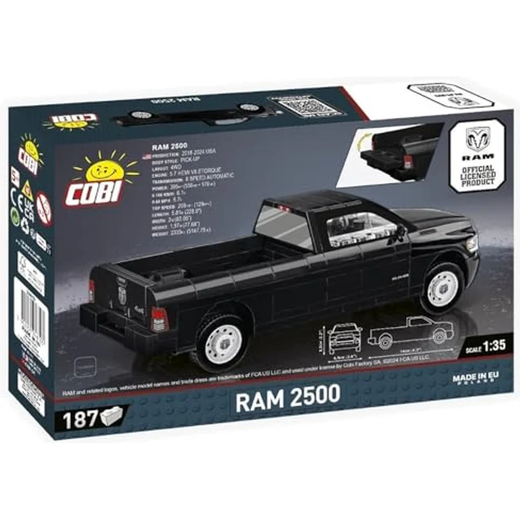 COBI Cars Ram 2500 (180 Stück) - Modellbausatz aus Ziegelsteinen, für Sammler ab 14 Jahren, kompatibel mit anderen führenden Marken - COBI – Bild 2