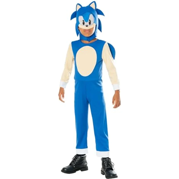 Rubie's Official Sonic The Hedgehog Kinderkostüm, Flexibles 7-8 Jahre Halloween Kostüm – Bild 1