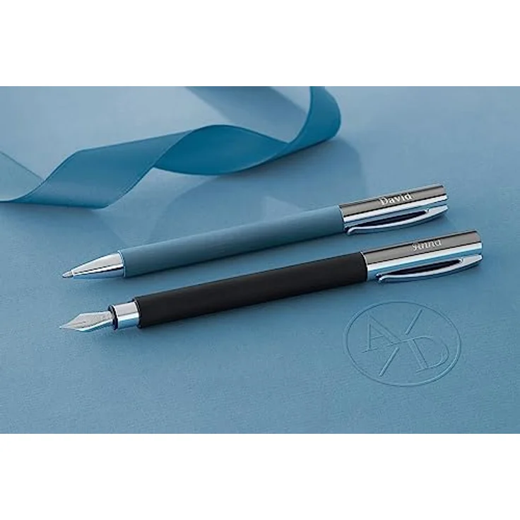 Faber-Castell Füllfederhalter Ambition B, schwarz, Edelharz, Edelstahlfeder, verchromter Metall-Clip, geeignet für Tintenpatronen und Kolbentankkonverter – Bild 3