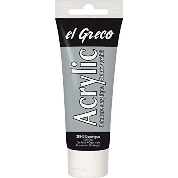 KREUL El Greco Acrylic, dunkelgrau, hochpigmentierte Acrylfarbe in Studienqualität, buttrig vermalbar, 75 ml Tube für pastose Malerei – Bild 1