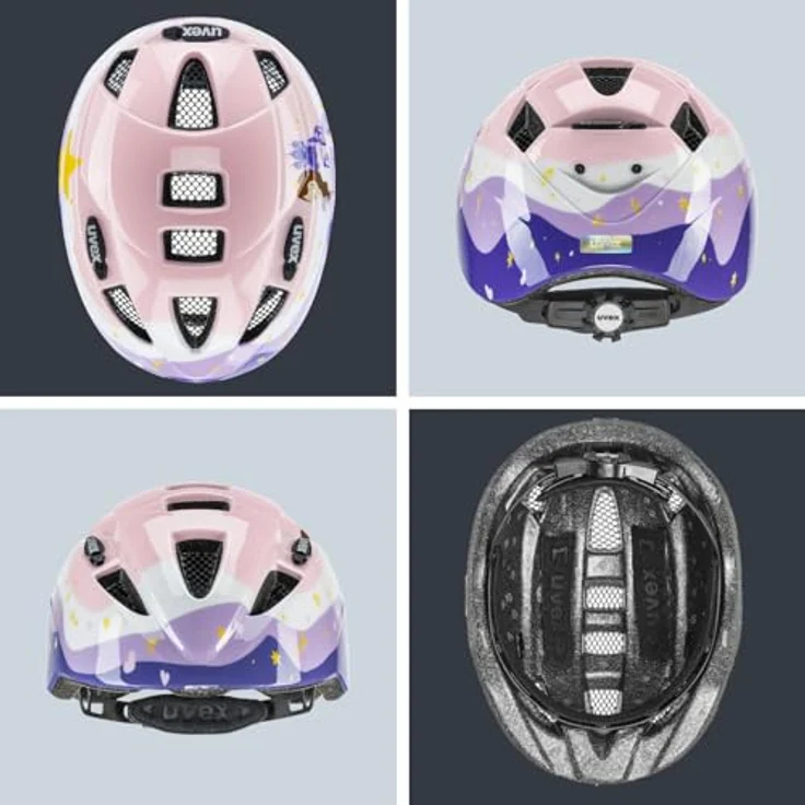 Uvex kid 2 Fahrradhelm für Kinder - individuelle Größenanpassung - erweiterbar mit LED-Licht - princess - 46-52 cm – Bild 4