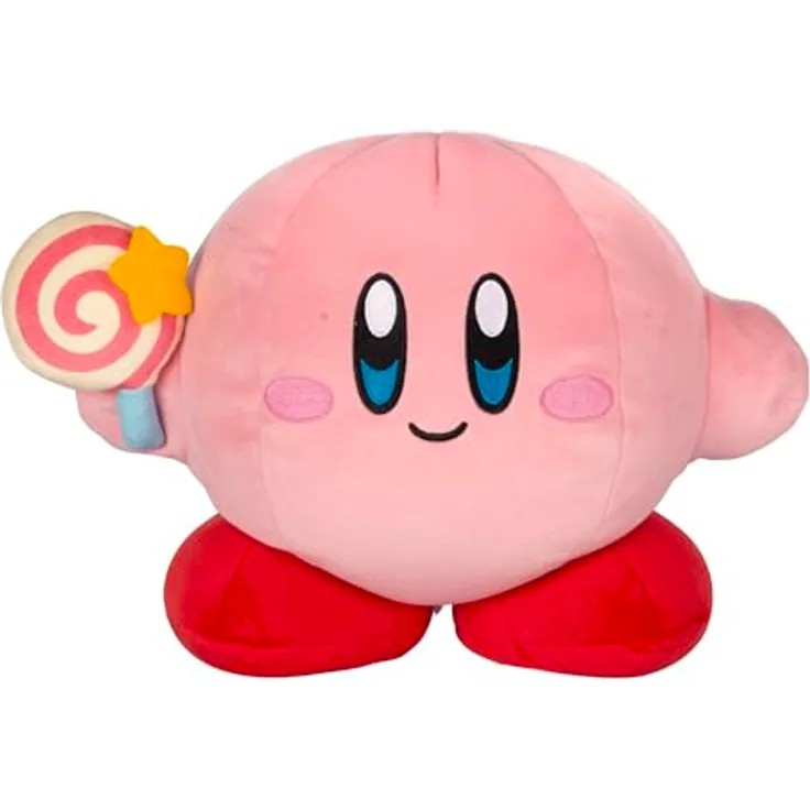 Tomy Kirby Mocchi Mocchi Mega Plüschfigur Mit Unbesiegbarer Zauberstab 33 Cm Rosa Rosa One Size