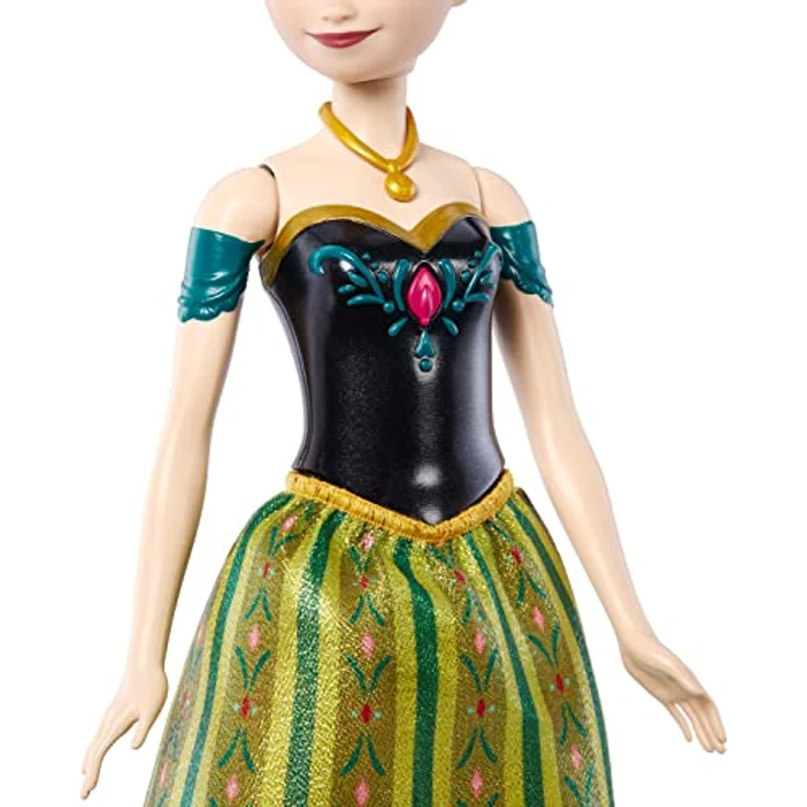 Disney Frozen Spielzeug, singende Anna-Puppe in charakteristischer Kleidung, singt Zum ersten Mal in Forever aus dem Disney-Film Die Eiskönigin, Geschenke für Kinder, HLW56 – Bild 7