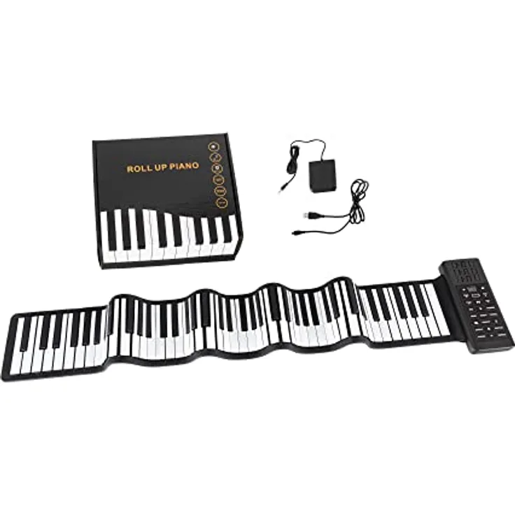 McGrey RA-88 Rollpiano - Faltbares Klavier zusammenrollbar für Transport - Li-Ionen Akku - Praktisch & leicht - Inkl. Ladekabel und Pedal