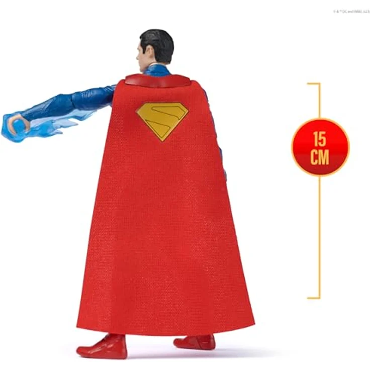 DC Comics Superman Deluxe Action-Figur, 15 cm mit rotem Stoffumhang und 2 Zubehörteilen für epische Battle Moves, Spielzeug für Kinder ab 4 Jahren – Bild 5