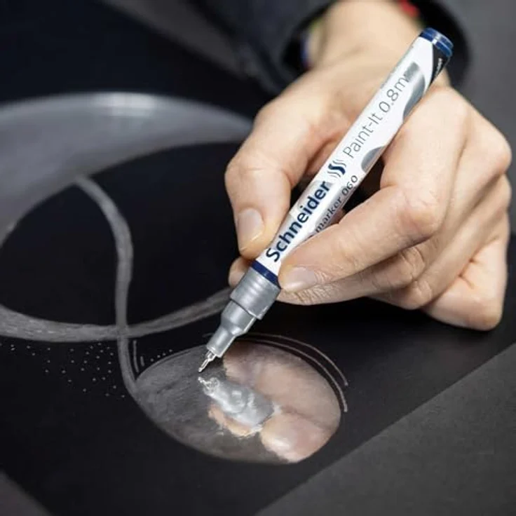SCHNEIDER NOVUS Chrommarker 061, Filzstift mit 2 mm Strichbreite und hochpigmentierter Tinte, Spiegeleffekt – Bild 5