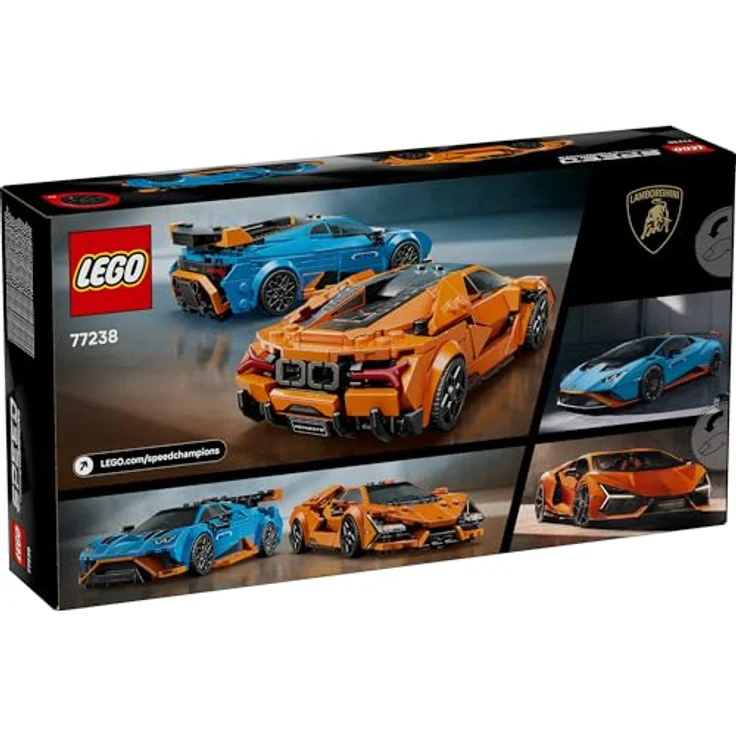 LEGO Speed Champions 77238, Lamborghini Revuelto und Huracán STO, 607-teiliges Set für 10+, detailgetreue Modelle in Miniaturformat – Bild 4