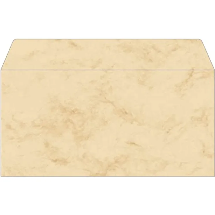 SIGEL DP074 Briefumschläge, Marmor beige, gummiert, DIN lang, 50 Stück