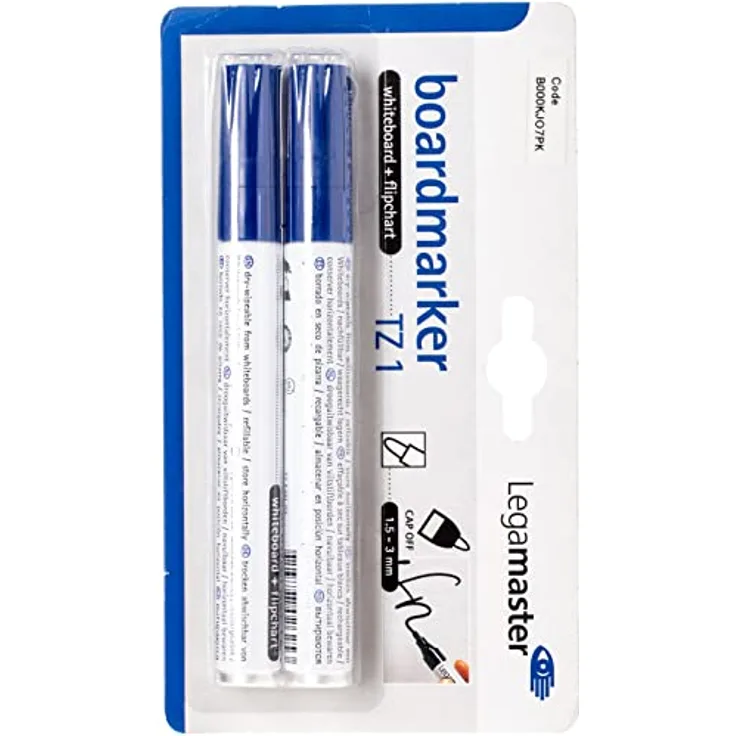 Legamaster TZ 1 Whiteboard- und Flipchart-Marker, blau, 1,5 - 3,0 mm, 10 Stück, geruchsarm und nachfüllbar