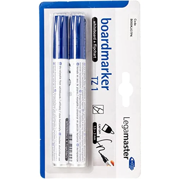 Legamaster TZ 1 Whiteboard- und Flipchart-Marker, blau, 1,5 - 3,0 mm, 10 Stück, geruchsarm und nachfüllbar – Bild 1