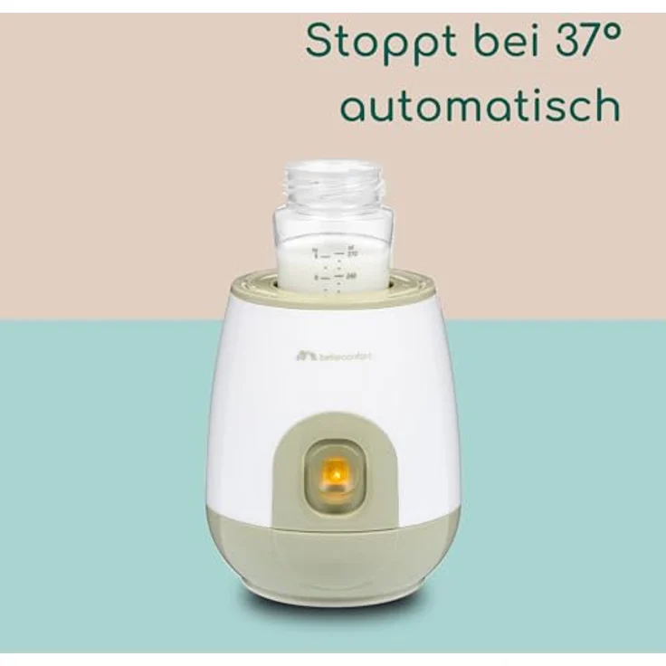 Bebeconfort Express Elektrischer Flaschenwärmer, schnelles Aufheizen für Babyflaschen bis 240ml, optimale Temperatur bei 37°, Weiß & Grün – Bild 5