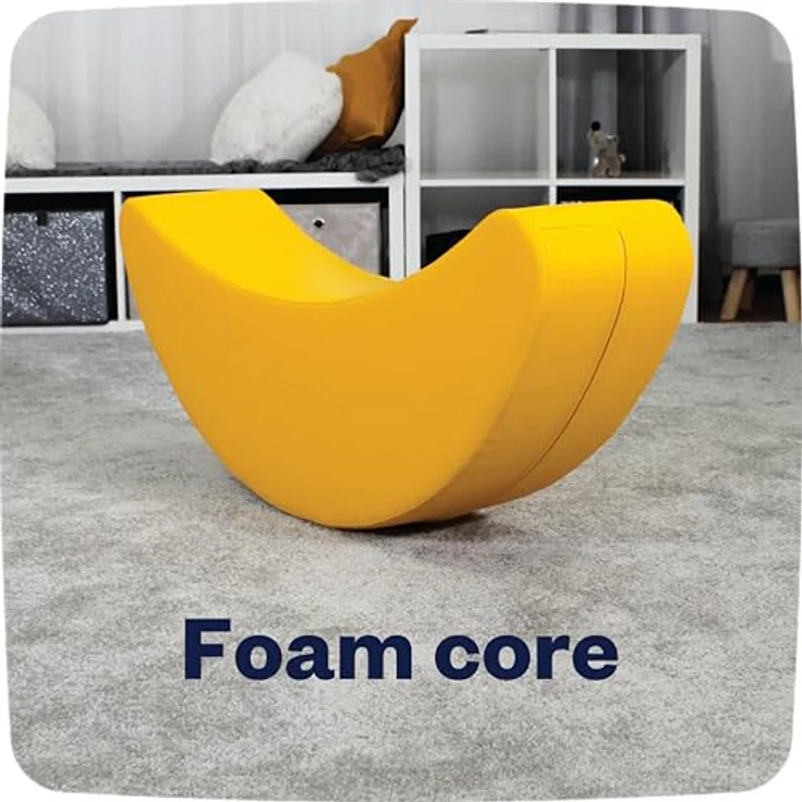 IGLU SOFT PLAY Schaukeltier Schaukelpferd Banane Forme, Gelb, Motorische Fähigkeiten Förderung, EU & US Sicherheitsstandards, Lettland Hergestellt – Bild 4
