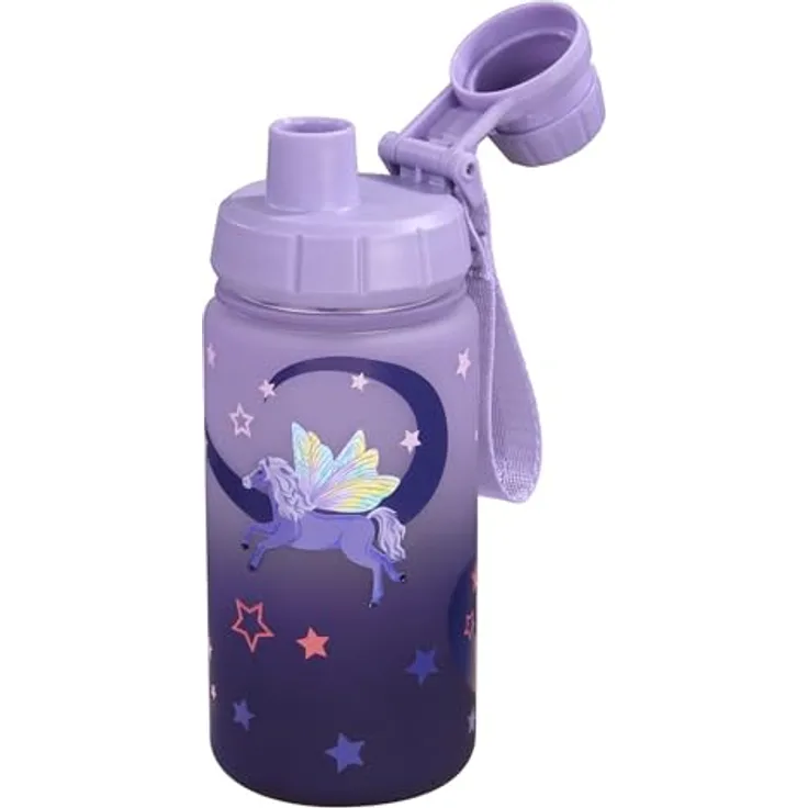 Step by Step Trinkflasche „Dreamy Pegasus“, lila, BPA-frei, 0,55 Liter, geeignet für heiße und kohlensäurehaltige Getränke, geruchs- und geschmacksneutral, für Schule und Kindergarten