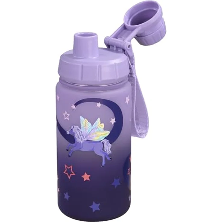 Step by Step Trinkflasche „Dreamy Pegasus“, lila, BPA-frei, 0,55 Liter, geeignet für heiße und kohlensäurehaltige Getränke, geruchs- und geschmacksneutral, für Schule und Kindergarten – Bild 1