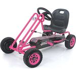 Hauck GoKart Lightning, Tretfahrzeug für Kinder von 4-8 Jahren, pink, verstellbarer Schalensitz, luftgefüllte Reifen, Handbremse