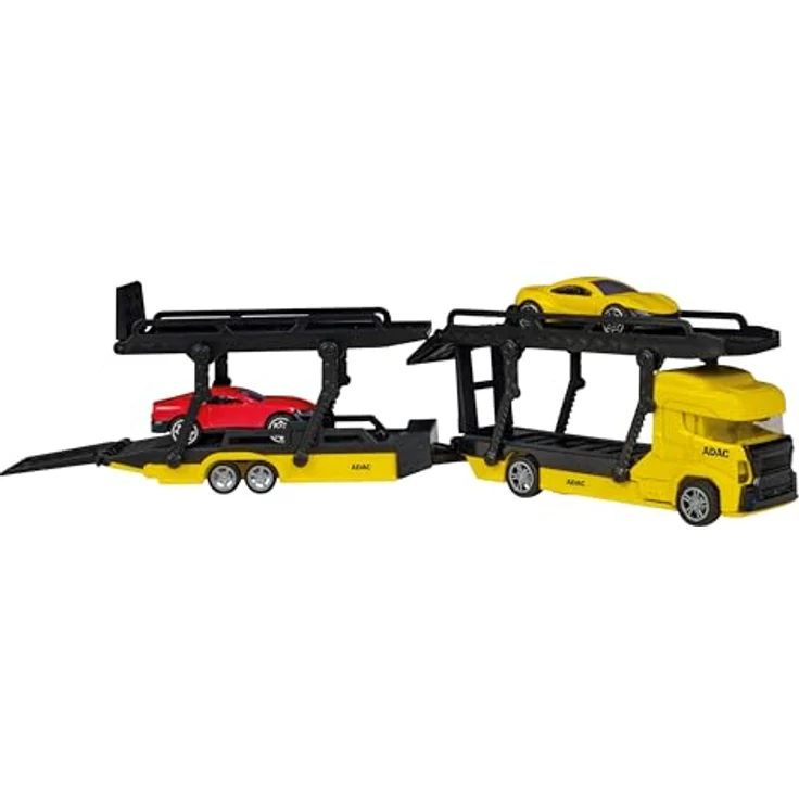 Happy People Spielzeug-Transporter ADAC Die Cast, inklusive 2 Fahrzeuge, LKW mit Hänger – Bild 3