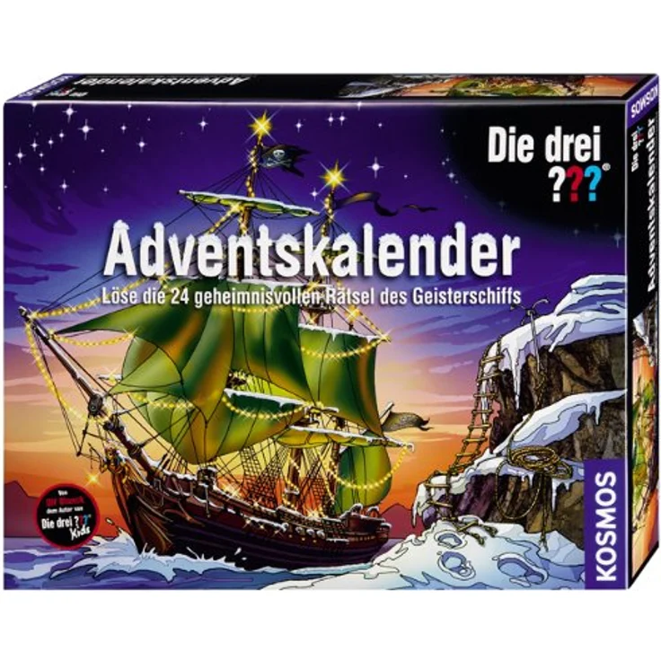 KOSMOS Die drei Fragezeichen Adventskalender: Lse die 24 geheimnisvollen Rtsel des Geisterschiffs – Bild 1