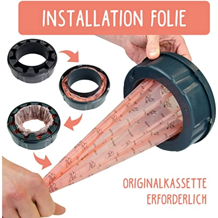 OLALAO Nachfüllfolie für Windeleimer 8-Pack, kompatibel mit Tommee Tippee Twist & Click, geruchlos und ressourcensparend – Bild 2