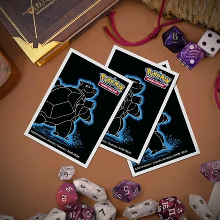 Ultra Pro - Neon Kanto APEX Deck Protector Sleeves Turtok, 105 Stück, neonfarbenes Blastoise-Motiv auf schwarzem Hintergrund – Bild 4