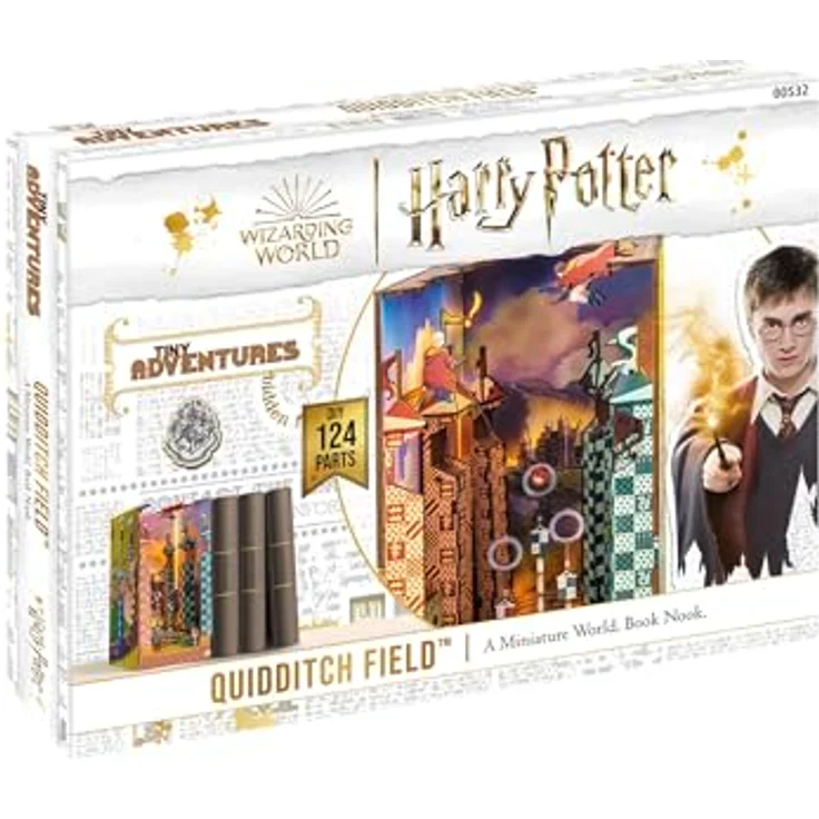 Revell Modellbausatz Tiny Adventures I Quidditch Field Harry Potter I 3D Miniaturhaus I DIY Book Nook Holz Puzzle - Magische Book Nook aus Holz, Harry-Potter-Fans, DIY-Holzmodell – Bild 2