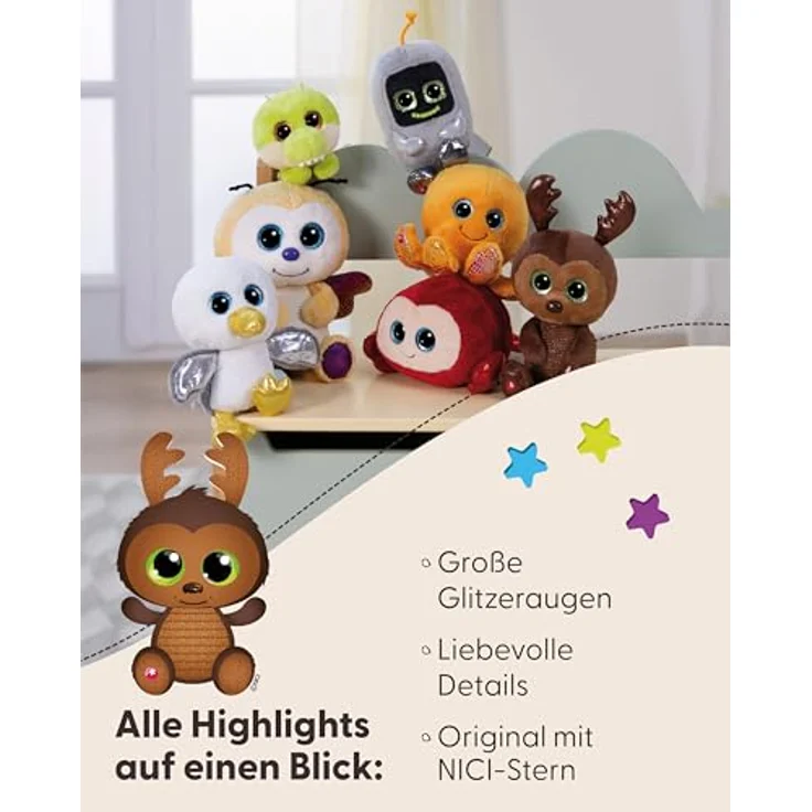 NICI Kuscheltier GLUBSCHIS Hirschkäfer Staggy, 15 cm, braun, weiches Plüschstofftier zum Kuscheln und Spielen, ideales Geschenk für Kinder und Erwachsene – Bild 5